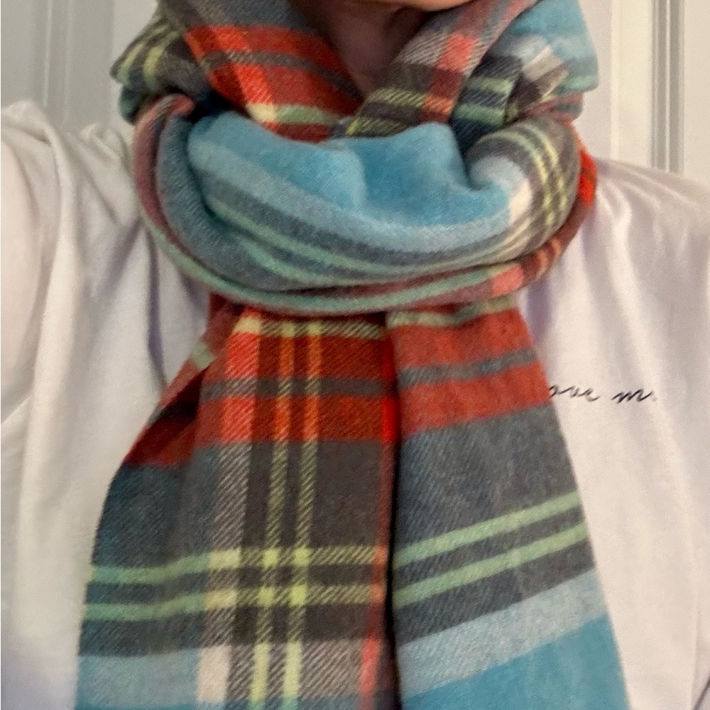J. Crew large wool plaid scarf/shawl